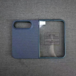 Uue kootud kangamustriga magnetiline telefonikarp iPhone Duo jaoks koos esiklaasi karastatud klaasiga Magsafe juhtmevaba laadimise jaoks iPhone Duo sinine