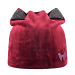 Velvet Beanies Cap Naiste Talvised Rhinestone M&uuml;tsid Naistele T&uuml;drukutele K&otilde;rvadega Nokam&uuml;ts Naiste Soe M&uuml;ts 55-58cm sinine