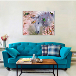 Teemantmaaling &uuml;mmargune Scenic Teemantmosaiik Hobuse Linnud Rhinestones Pildid T&auml;isekraan teemant 20X30CM