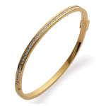 Les Tr&eacute;sors De Lily [F4982] - Bracelet Plaqu&eacute; Or 'Diane' blanc dor&eacute; - 62 mm 4 mm kuld
