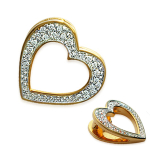 Les Tr&eacute;sors De Lily [G1204] - kullatud ripats  Love  valge kuld - 14x16 mm kuld