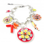 NOA [H4746] - Bracelet Cr&eacute;ateur 'Vahin&eacute;' rouge jaune punane