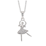 Les Tr&eacute;sors De Lily [Q9382] - Collier Argent artisanal 'Danseuse Etoile' blanc argent&eacute; (rhodi&eacute;) - 19x13 mm valge