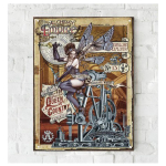 Les Tr&eacute;sors De Lily [Q7121] - Plaque m&eacute;tal r&eacute;tro 'Alchemy Empire' t&ecirc;te de mort (Queen & Country) - 40x30 cm pruun