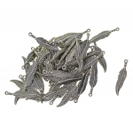 50 t&uuml;kki vanaaegsete sulgede lehtede ripats ehete valmistamiseks isetegemiseks 36x8x2mm h&otilde;be