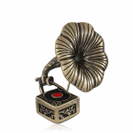 Blucome Retro emailiga fonograaf Pross Pins Kuldne v&auml;rv Naiste Meeste &Uuml;likond Riided Krae Klamber Suveniiri Kingitus Stereoskoopilised Prossid Heleroosa