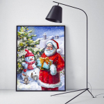 Teemanttikandid J&otilde;uluvana Rhinestone Art 5D DIY Teemantmaaling Multikad j&otilde;ulukaunistused Full Round 20X30CM