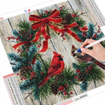Teemantmaaling Ristpistes J&otilde;ulup&auml;rg Teemanttikandid Linnumosaiik M&uuml;&uuml;k Multikas K&auml;sitsi valmistatud Kingitus K&auml;sit&ouml;&ouml;komplekt Full Round （30x30CM）
