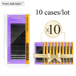 Individuaalne ripsmepikendus NAGARAKU &uuml;hepikkusega 16 rida must v&auml;rv super loomulik pehme 10 t&uuml;kki k&otilde;rge kvaliteediga esmaklassiline ripsmepikendus 0.12D 16mm * 10 cases must