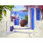 Uus 5D isetegemise teemantmaal merevaatega lossi teemanttikandid maastik Ristpistes t&auml;isnurkne &uuml;mmargune puur K&auml;sit&ouml;&ouml; Kodukaunistus Full Round 15x20CM