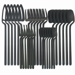 6 komplekti v&auml;rvilised matt s&ouml;&ouml;giriistad 18/10 roostevabast terasest s&ouml;&ouml;gin&otilde;ude komplekt nuga puuviljakahvel lusikas &otilde;htus&ouml;&ouml;gikomplekt k&ouml;&ouml;k s&ouml;&ouml;giriistade lauan&otilde;ude komplekt must