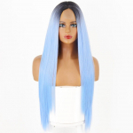 LISI HAIR Naiste pikad sirged juuksed Sinine parukas Helesinine sirged juuksed 30 tolli gradientv&auml;rviga parukas Cosplay igap&auml;evaseks kasutamiseks