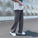 Meeste mood suver&otilde;ivad elastne v&ouml;&ouml;koht vabaaja p&uuml;ksid t&auml;navar&otilde;ivad lahtised j&auml;&auml;siidist p&uuml;ksid meeste kottis laiad plisseeritud sirged p&uuml;ksid p&uuml;ksid M-5XL M hall