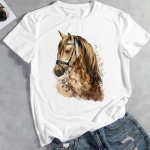 Riietus vabaaja suvine hobune loomaarmastus armas mood graafiline T-s&auml;rk naiste top Ts&auml;rk L&uuml;hikeste varrukatega naissoost T-s&auml;rk XXXL