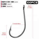 PRO BEROS K&otilde;rge s&uuml;sinikusisaldusega terasest konks koos noaga 100tk/kott 1/0#(100pcs/bag)
