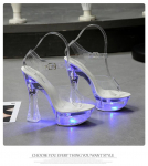 10365 seeria 15 cm konts 6,5 cm platvorm LED helendav &ouml;&ouml;klubi show kingad Catwalk tantsujalatsid Crystal LFD 36 sinine