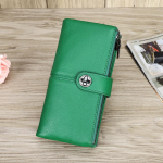 Ehtsast nahast naiste pikk rahakott t&otilde;mblukuga telefonitasku rahakott AirTag piluga Naiste siduri rahakotid RFID rahakott roheline