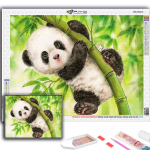 5D DIY Teemantmaal Ristpistes Loom Panda Teemanttikandid Mosaiik Seinakunst Kodukaunistus Full Round 20X30CM