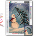 Teemantmaaling j&otilde;ulupuu J&otilde;uluvana lumememm Tikand Ristpistes Rhinestone kodukaunistus Full Round 20X30CM