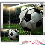 5D isetehtud teemantmaaling jalgpall spordi ristpistes t&auml;isteemanttikandi mosaiik Full Round 20X30CM