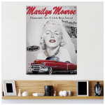 Les Tr&eacute;sors De Lily [R6922] &ndash; Retro metallist tahvel  Marilyn  cadillac (Teemandid on t&uuml;drukute parimad s&otilde;brad) - 40x30 cm mitmev&auml;rviline
