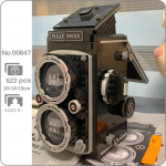 00847 Must k&auml;sitsi juhitav retro-digitaalne peegelkaamera videomasina mudel miniplokid, klotsid, ehitusm&auml;nguasi lastele ilma kastita