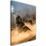 L&otilde;uenditr&uuml;kk Wolf Fog Animals Nature 40x60 beež