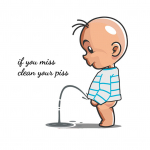 Cartoon WC kleebis Lapse urineerimine PVC hoiatus uksesein Eemaldatav naljakas vannitoa kleebis Veekindel isetehtud WC isekleepuv mitmev&auml;rviline