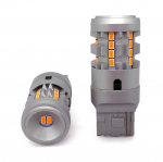 2tk LED pirn W21W 7440 12-24V veatu oranž 100% canbus