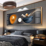 Suure suurusega P&otilde;hjamaade luksuslik kuldne l&otilde;uend Seinakunst Abstraktne soliidne geomeetria kaasaegne kunst Lintplakatid ja prindid Elutuba 60cm&times;170cm NoFrame