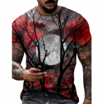 Uus suvine meeste mood T-s&auml;rk Personality Color Moonlight Printed Meeste T-s&auml;rk Top XS sinine