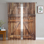 Puidust uks Kivisein r&auml;balad retro t&uuml;llkardinad elutoa kaunistamiseks Moodne &scaron;ifoonist l&auml;bipaistev voile k&ouml;&ouml;k magamistoa kardin 1 PCS W100XH250cm