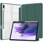 Samsung Galaxy Tab S8 S7 11 Plus FE 12,4-tollise &uuml;mbrisega l&auml;bipaistev tagumine tahvelarvuti kaas Tab S8 Ultra 14,6-tollise aluse korpuse Funda jaoks Tab S7 FE 12.4 tumeroheline v&auml;rv