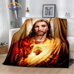 Religioosne Jeesuse ka&scaron;miir tekk 3D prinditud Kristuse vooditekk Flanell tekk Neitsi Maarja - Jeesuse seeria mugav kodutekk 150x200cm