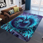 Draakoni 3D multifilmi mustriga ala Vaibad ps&uuml;hhedeelsed draakonid vikerkaar mandala vaibad lastele m&auml;ngumatt libisemiskindel ristk&uuml;likukujuline vaip 40x120cm