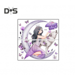 2 tk/komplekt Peen seinakunstniku kleebis Eemaldatav moodne kuumustriga t&uuml;drukuiste seinakleebised lilla