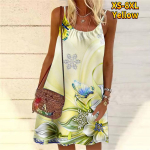 Naiste lillelised liblikad lilledega, tr&uuml;kitud minikleit, varrukateta peokleit, suvine rannakleit, p&auml;ikesekleit XS