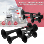 150 dB Universaalne 12 V 24 V &otilde;husarv, must 4 trompetit, rongi &otilde;husignaal, valju helisignaal auto pagasiruumi jaoks