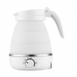 Kaasaskantav kokkupandav veekeetja v&auml;ike v&auml;litingimustes reisimiseks m&otilde;eldud veekeetja silikoonist elektriline &uuml;lest&otilde;stetav termostaat 【1】Receiving Country Plug valge