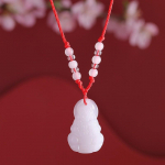Valge Jade Guanyin Buddha ripats punane k&ouml;is kaelakee turvaline ripats meeste kaelakee naiste kaelakee valge