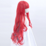 Anime 80cm Paradox Live BAE Anne Faulkn Parukas R&auml;ppar AnZ Cosplay Parukad Kost&uuml;&uuml;mid Juuksed Segatud Roosa Sinised Pikad Kuldsed S&uuml;nteetilised Juuksed 80cm punane