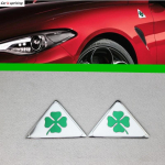 2 tk Al+fa Ro+meo Neljaleheline Roheline Delta Auto K&uuml;lgtiiva Embleem M&auml;rk Kleebis Al+fa Ro+meo Giulietta Giulia Spider GT jaoks