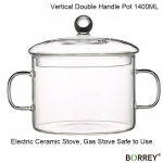 BORREY k&otilde;rge temperatuuriga klaassupipudrupott Korea supipott Hommikus&ouml;&ouml;gi mikrolaineahi tulek&uuml;te klaaskauss k&ouml;&ouml;gi k&uuml;psetust&ouml;&ouml;riist Vertical handle 1.4L