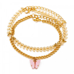 Retro ja liialdatud uus mitmekihiline liblikas jalav&otilde;ru Kahekihiline jalav&otilde;ru Fashion Trend Girl Mitmekihiline jalav&otilde;ru temperament k&auml;ev&otilde;ru