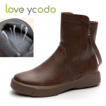 Naiste s&uuml;gis- ja talvised naturaalsest nahast suured keskmise s&auml;&auml;rega saapad, t&uuml;drukud, tudengid, moes mugavad lamedad nahast saapad 41