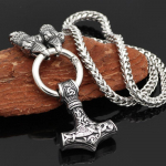 1 tk Nordic Wolf Head viikingi kaelakee, Thor's Hammer vintage Raven Head meeste kaelakee ehteks kingituseks 55cm