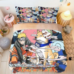 Multifilm Naruto Sasuke Kakashi anime &uuml;li&otilde;pilaste &uuml;hiselamu &uuml;he voodilina tekikate kolmeosaline komplekt kaheinimese voodipesu neljaosaline komplekt AU Single(140x210cm)