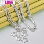 925 h&otilde;bedane viie t&auml;rni ripats kaelakee 18-tolline ussiketi ehted 45cm