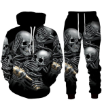 Wolf 3d Print Hoodie kost&uuml;&uuml;m S&uuml;gistalv Meeste Naiste Komplektid Tiger Tracksuit Unisex Hoodie + P&uuml;ksid Kaheosaline komplekt 6XL gray