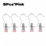 5 tk/pakk kaasaskantav pesukonks Riputusn&otilde;elad Roostevabast terasest Reisikodur&otilde;ivad Saapade riidepuu kinnitusklambrid 3-s&otilde;naline konksklamber 5Pcs Pink